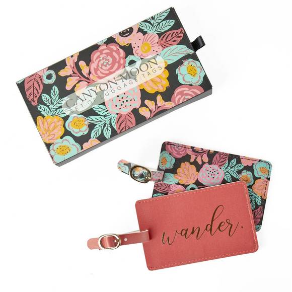 NEW CANYON MOON luggage tag set in white - Picture 1 of 1